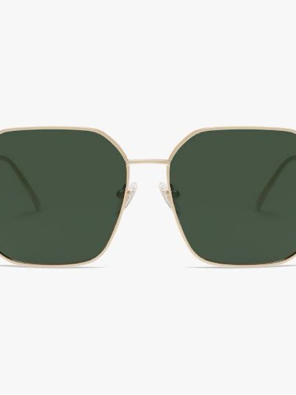 Dojos Women's Gold Frame Sunglasses with Green Lenses - Stylish Square Design